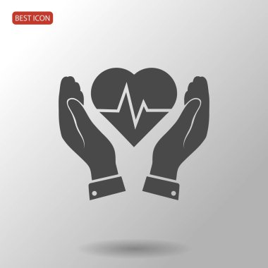 kalp ve eller illüstrasyon