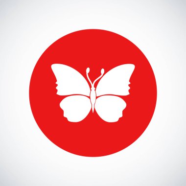 White butterfly icon clipart