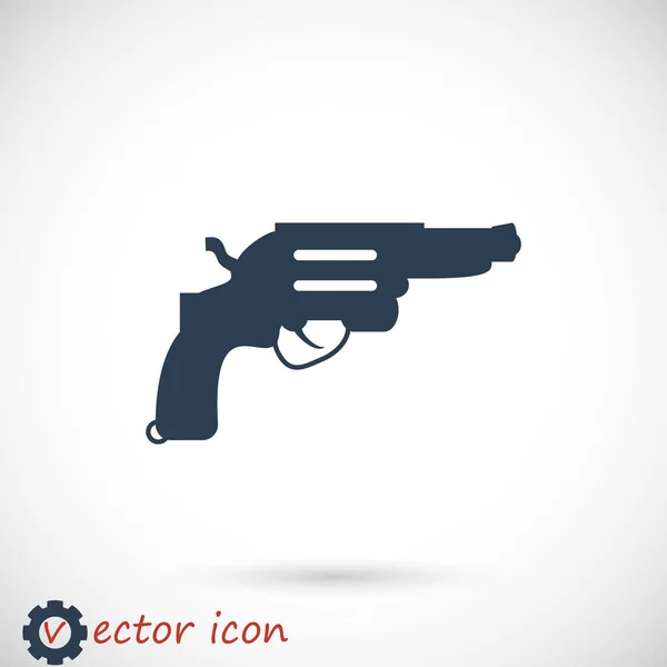 Ikon pistol revolver - Stok Vektor