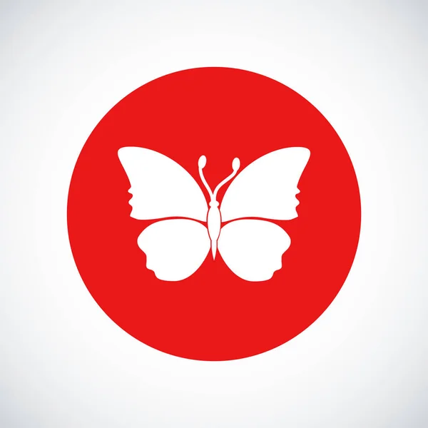 白い蝶のアイコン — ストックベクタ