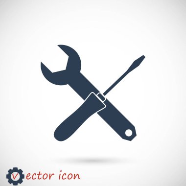 İngiliz anahtarı ve tornavida simgesi