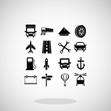 taşıma düz simgeler 