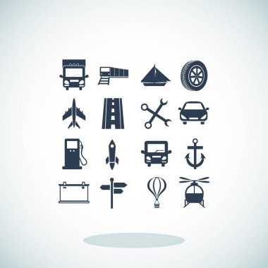 taşıma düz simgeler 