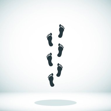Ayak izleri siyah simgesi