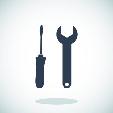 İngiliz anahtarı ve tornavida simgesi