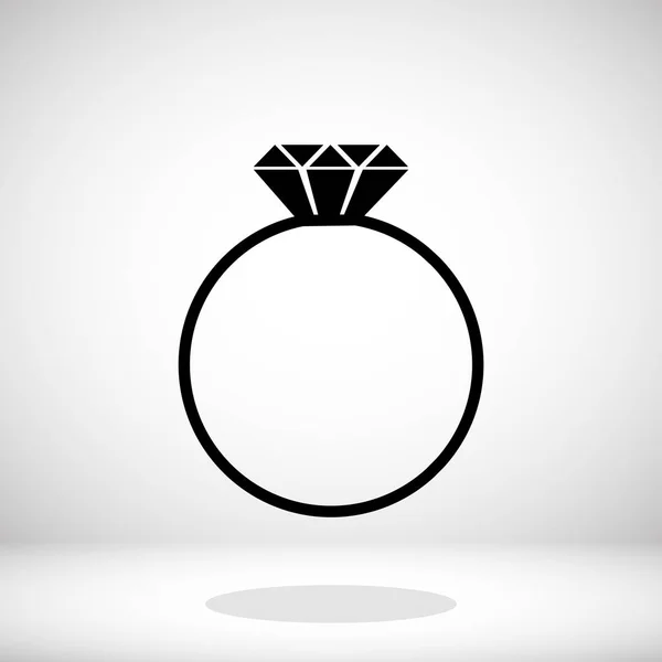 Bague avec icône de gemme — Image vectorielle