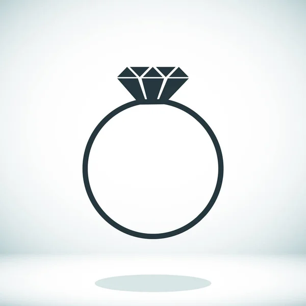 Anillo con icono de gema — Vector de stock