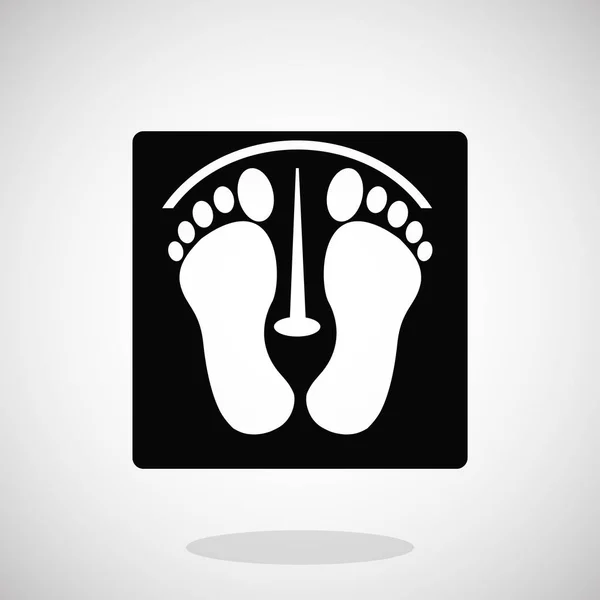 Fekete lábnyomok ikon — Stock Vector