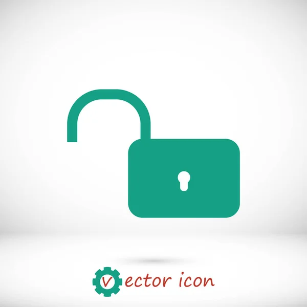 Bloquear icono plano — Vector de stock