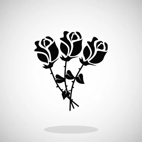 Rose icona del bouquet — Vettoriale Stock