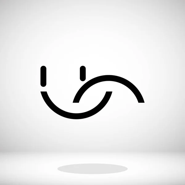 Fekete mosolyog ikon — Stock Vector
