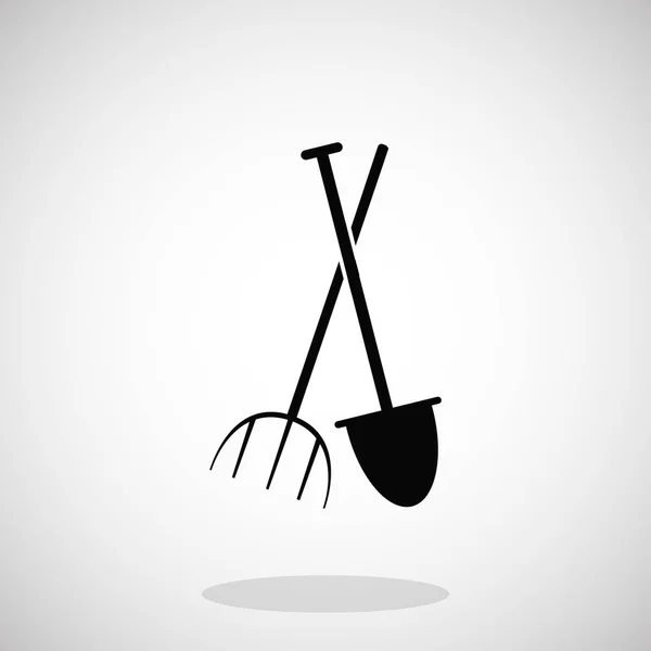 Trädgård gaffel och trädgårds spade — Stock vektor