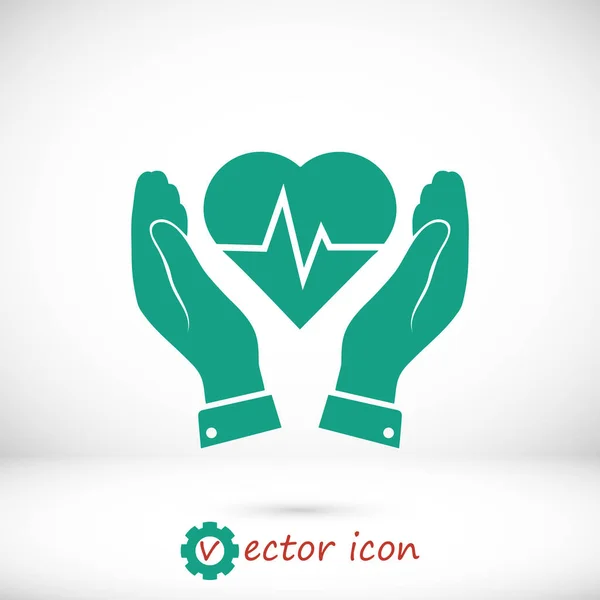 Ilustración de corazón y manos — Vector de stock