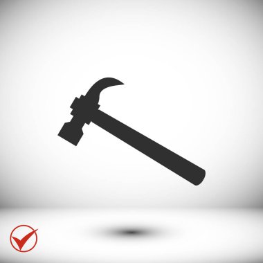 Çekiç düz simgesi