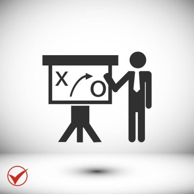 Diyagram simgesi olan adam