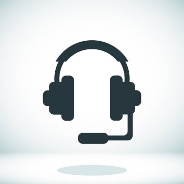 Kulaklık düz simgesi