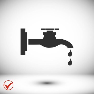 Siyah musluk simgesi