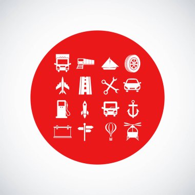 taşıma düz simgeler 