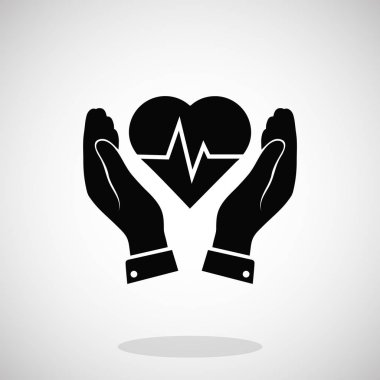 kalp ve eller illüstrasyon