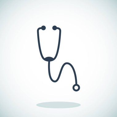 stetoskop düz simgesi