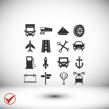 taşıma düz simgeler 