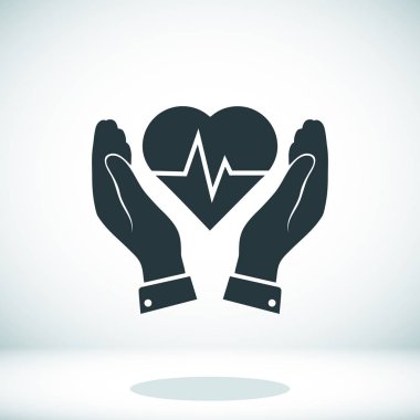 kalp ve eller illüstrasyon