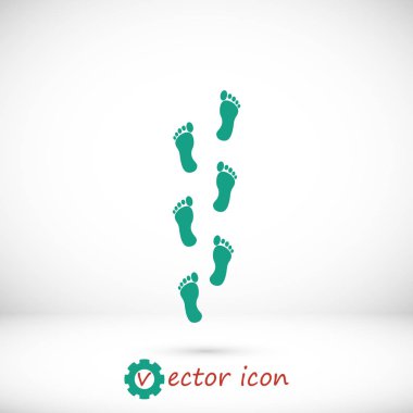 Ayak izleri yeşil simge