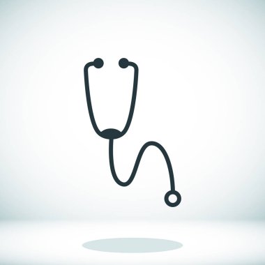 stetoskop düz simgesi