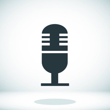 mikrofon düz simgesi