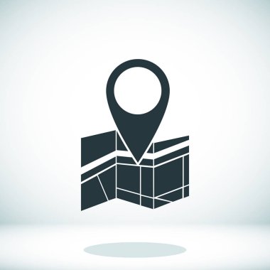 harita simgesi iğne ile