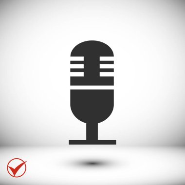 mikrofon düz simgesi