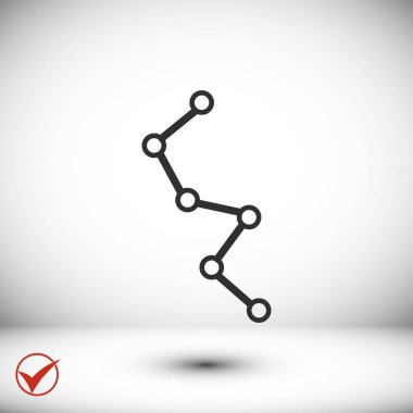 Diyagram düz simgesi