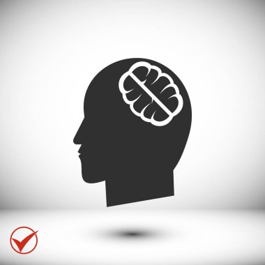 Beyin düz simgesi