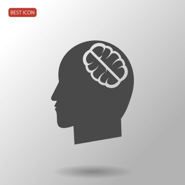 Beyin düz simgesi