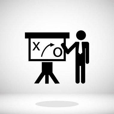 Diyagram simgesi olan adam