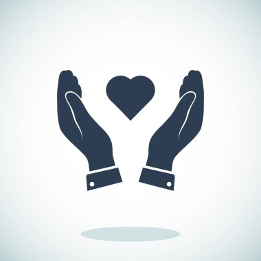 kalp el düz simgesi