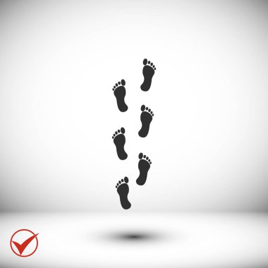 Ayak izleri siyah simgesi