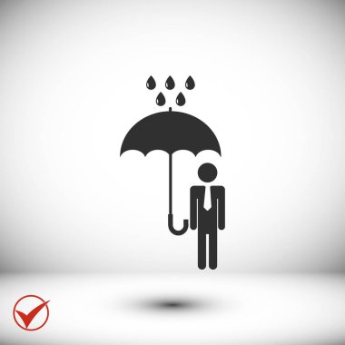 şemsiye yağmur simgesi olan adam