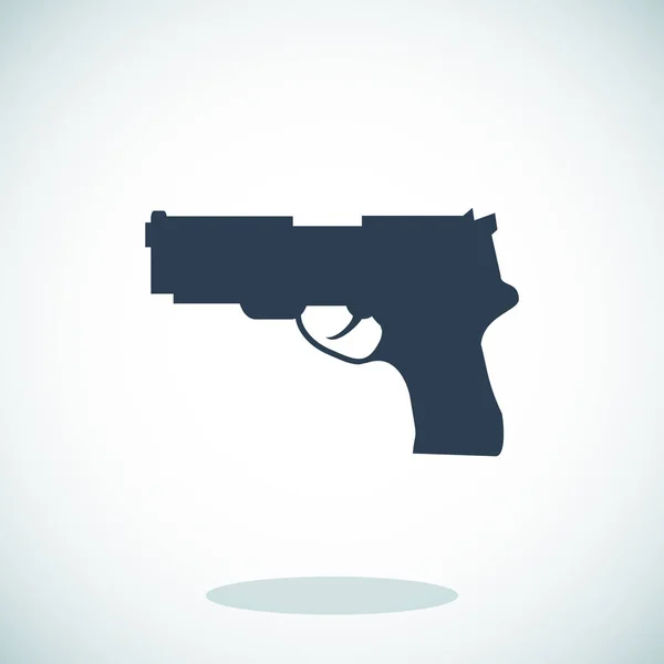 Pistola icono plano — Vector de stock