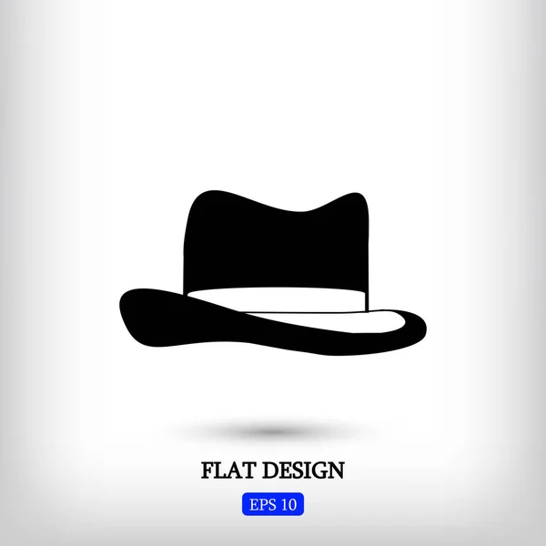 Icono sombrero negro — Archivo Imágenes Vectoriales