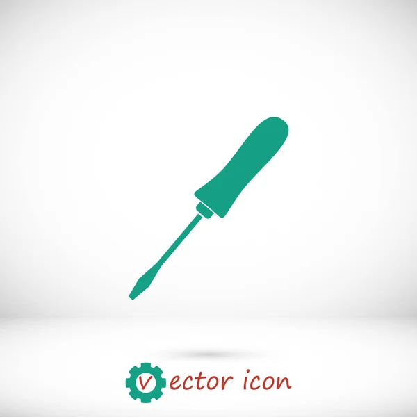 Icono del destornillador verde — Vector de stock