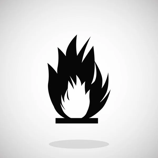 Zwarte brand pictogram — Stockvector
