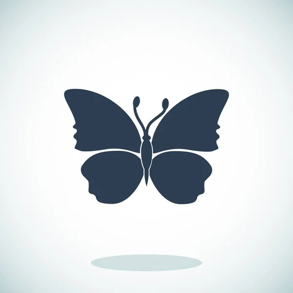 Μαύρη πεταλούδα εικονίδιο — Διανυσματικό Αρχείο
