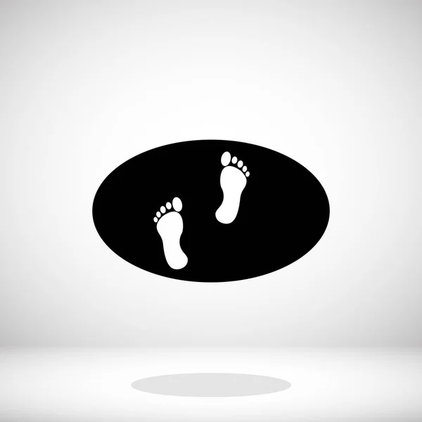 Fekete lábnyomok ikon — Stock Vector