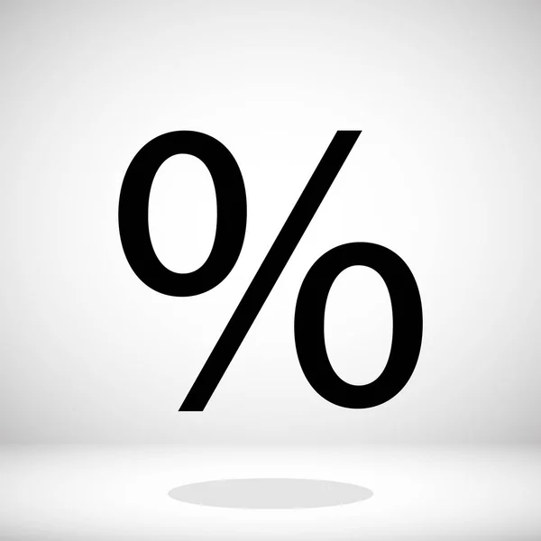 Černý procenta ikona — Stockový vektor