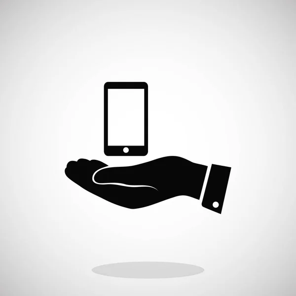 Main avec téléphone portable — Image vectorielle