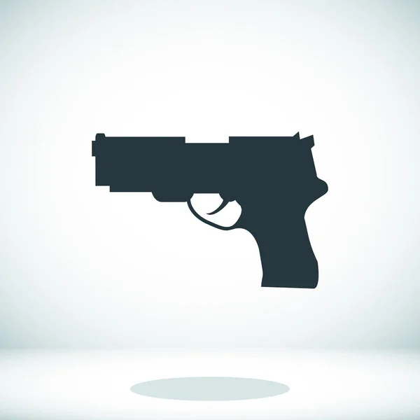 Pistolet z płaskim ikona — Wektor stockowy