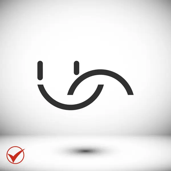 Icône sourire noir — Image vectorielle
