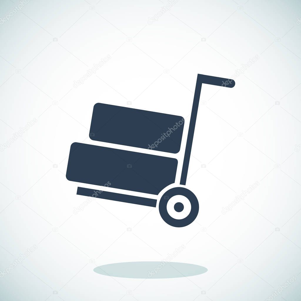 wheelbarrow with boxes icon