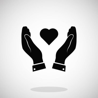 kalp el düz simgesi